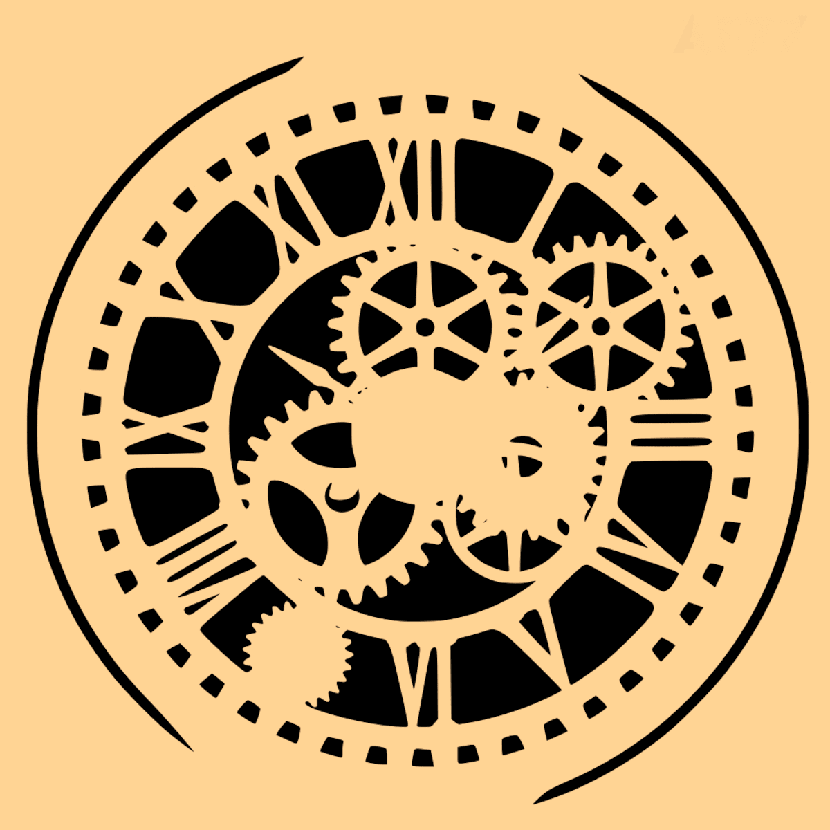 Schablone Uhr Schablone Uhr von Stencil Cologne