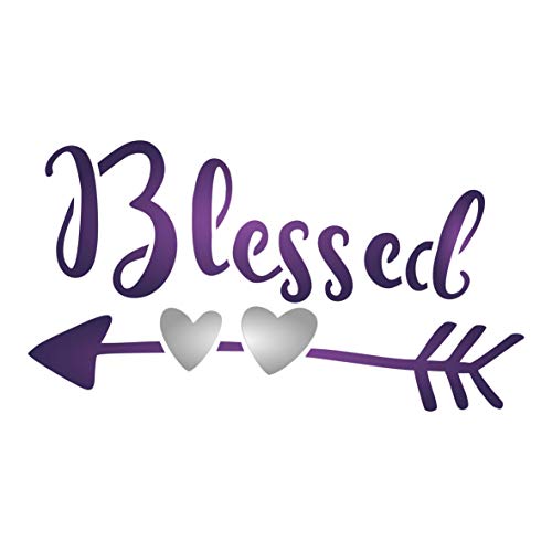 Blessed Schablone, 21,59 x 11,43 cm (M) – religiöses christliches Zitat Label Schild Wort Schablonen von Stencil Company