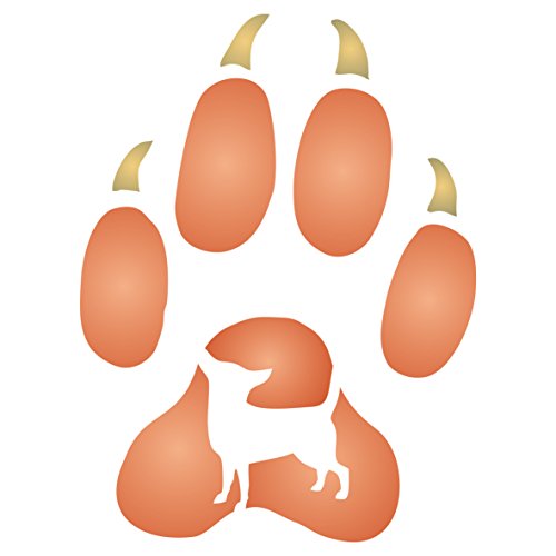 Dog Paw Print Schablone – wiederverwendbar Pet Animal Fuß Print Wand Schablone – Vorlage, auf Papier Projekte Scrapbook Tagebuch Wände Böden Stoff Möbel Glas Holz usw. Größe S von Stencil Company