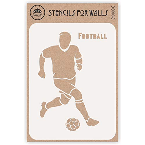 Fußball-Schablone, 11,43 x 16,51 cm (S) – Sportler Fußball Spieler Ball Wort Zitat Schablonen Schablone zum Malen von Craft Kreatively