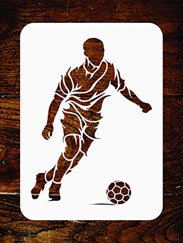 Fußball-Schablone, 26,5 x 35,5 cm, wiederverwendbar, für Papierprojekte, Scrapbook, Tagebuch, Wände, Böden, Stoff, Möbel, Glas, Holz usw. von Stencil Company