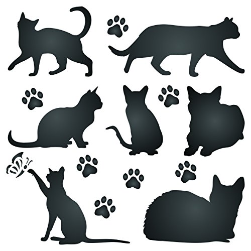 Katze Silhouette Schablone, – wiederverwendbar Tier Freund-Tiere – Vorlage, auf Papier Projekte Scrapbook Bullet Tagebuch Wände Böden Stoff Möbel Glas Holz usw. m von Stencil Company