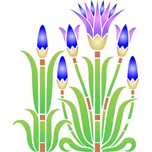 Lotus Grenze Schablone - 12.5 x 15cm - S von Stencil Company