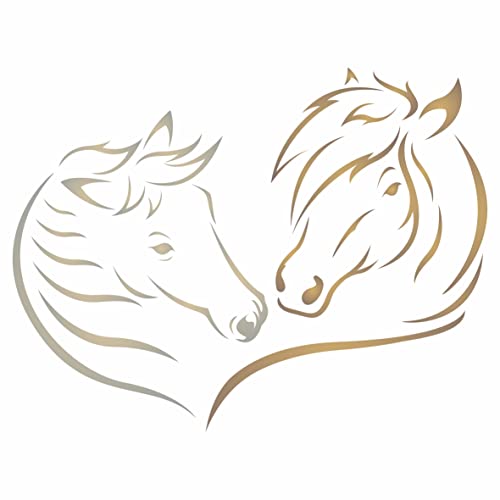 Love Horses Schablone, 21,59 x 16,5 cm (M) - Deko Bauernhof Tier Pferd Pferdekopf Schablonen zum Malen Vorlage von Stencil Company