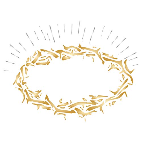 Schablone mit Dornenkrone, 21,59 x 16,51 cm (L) – Stencil Company Original religiöse geflochtene Jesus-Kronenkranz von Stencil Company