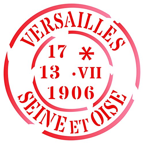 Schablone mit Paris-Postmarken, 11,5 x 11,5 cm (S) – Wiederverwendbare Schablone im französischen Vintage-Stil von Stencil Company