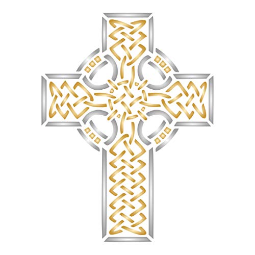 Schablone mit keltischem Kreuz, 7,62 x 10,16 cm (S) – Stencil Company Original keltische Druiden religiöse ethnische Tribal Knotwork von Craft Kreatively