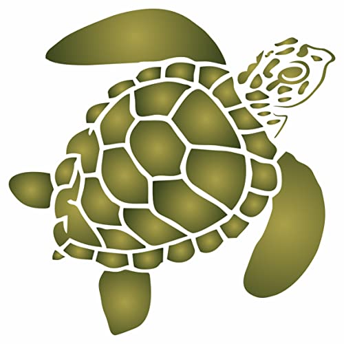 Schildkröten-Schablone, 7,8 x 7,8 cm (S) – Meer Ozean nautische Meeresküste Riff Fische Schablonen zum Malen Vorlage von Stencil Company