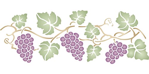 Weinrebenschablone – 35,5 x 12,5 cm (S) – Wiederverwendbare Schablone für Obst und Gemüse von Stencil Company