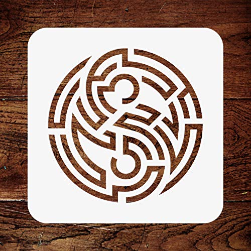 Yin Yang Labyrinth-Schablone, 16,5 x 16,5 cm von Craft Kreatively
