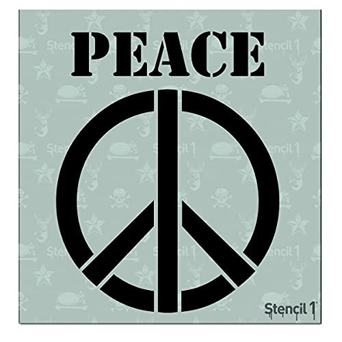 Stencil1 6 x 6 Schablone Peace Zeichen, Acryl, Mehrfarbig von Stencil1