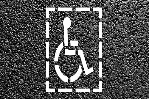 Rollstuhlfahrer mit Rahmen, Bodenmarkierungs-Schablone von StencilBOY