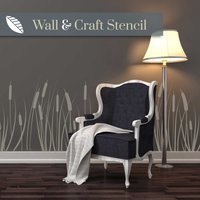 Birrush/Cattail Tapete Stencil. Eine Wiederverwendbare Schablone Zum Bemalen Von Wänden von StenciledUp