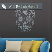 Candy Skull Schablone Großer Sugar Design, Wall & Craft von StenciledUp