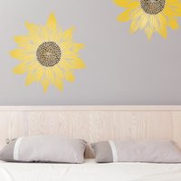 Große Sonnenblume Wiederverwendbare Wandschablone Diy Home Decor von StenciledUp
