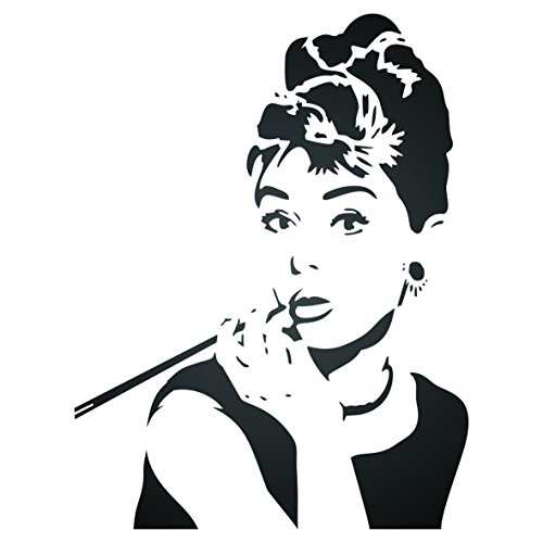 Audrey Hepburn Schablone, 33 x 43,2 cm (L) – Schauspielerin Star Breakfast at Tiffany's Schablonen für Malvorlage von Stencils for Walls
