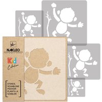 5 Stück Wiederverwendbare Kunststoff-Schablonen // Affe 34x34cm Bis 9x9cm Kinderzimmer-Dekorarion Kinderzimmer von StencilsNakleo