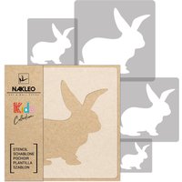 5 Stück Wiederverwendbare Kunststoff-Schablonen // Häschen 34x34cm Bis 9x9cm Kinderzimmer-Dekorarion Kinderzimmer-Vorlage von StencilsNakleo