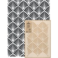 Geometrisch Wiederverwendbare Wandschablone Aus Kunststoff // 65x95cm Art Deco Palm Nahtlos Repetitive Allover Muster Vorlage von StencilsNakleo