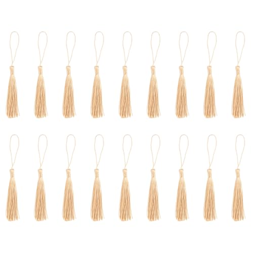 Steowsey 100 StüCke Gold 13Cm/5- Handgemachte Weiche Quasten Zahnseide Lesezeichen Quasten für Schmuck Herstellung, DIY Projekte, Lesezeichen von Steowsey