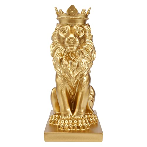 Steowsey Abstrakte Krone LöWenstatue Home Office Bar MäNnlicher LöWe Glaube Harz Skulptur Tierkunst Ornamente - Gold Steowsey Abstrakte Krone LöWenstatue Home Office Bar MäNnlicher LöWe Glaube Harz Skulptur Tierkunst Ornamente - Gold von Steowsey