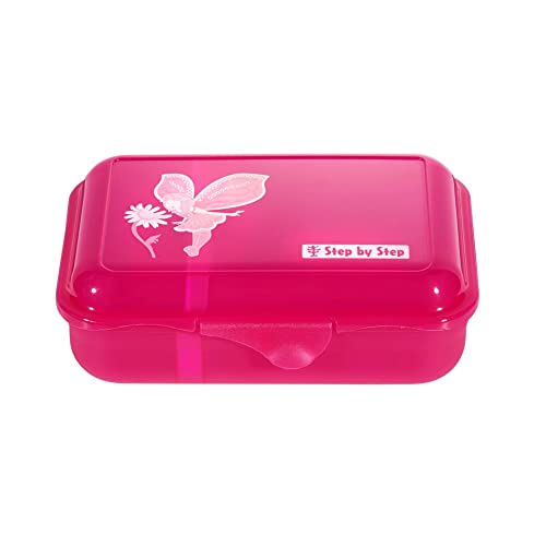 Step by Step Lunchbox „Fairy Freya“, mit Trennwand und Klickverschluss, spülmaschinenfest, BPA-frei, für Schule und Kindergarten, 0,9L, rosa von Step by Step