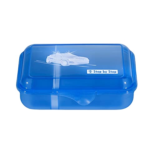 Step by Step Lunchbox „Hero Tom“, mit Trennwand und Klickverschluss, spülmaschinenfest, BPA-frei, für Schule und Kindergarten, 0,9L, blau von Step by Step
