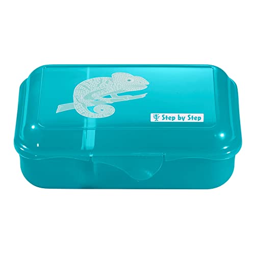 Step by Step Lunchbox Chameleon Joshy, türkis, mit Trennwand und Klickverschluss, spülmaschinenfest, BPA-frei, für Schule und Kindergarten, 0,9L von Step by Step