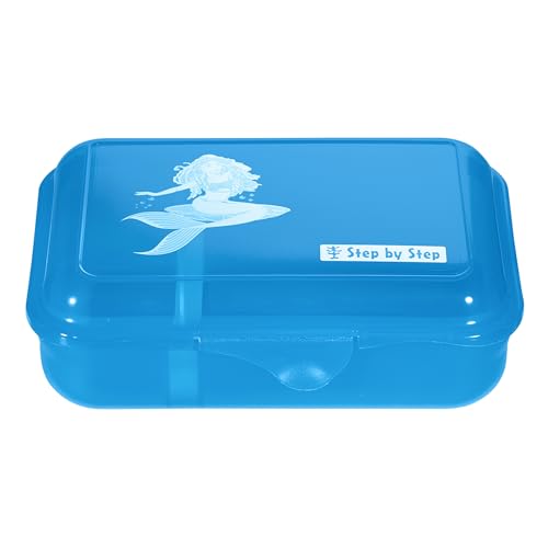 Step by Step Lunchbox Mermaid Lola, Blau, mit Trennwand und Klickverschluss, spülmaschinenfest, BPA-frei, für Schule und Kindergarten, 0,9l von Step by Step