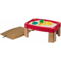 Naturally Playful Sandtisch Plastik Sandkasten mit Deckel Erhöhter Sandspieltisch - Rot - Step2 von Step2