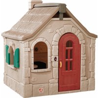 Naturally Playful Storybook Cottage Spielhaus Kunststoff Spielhaus für Kinder mit Klingel und Zubehör - Braun - Step2 von Step2