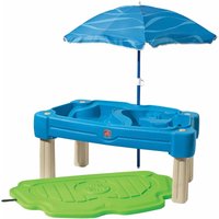 Cascading Cove Sand & Wassertisch mit Sonnenschirm Wasserspieltisch für Kinder in Grün Wasserspielzeug / Sandtisch für den Garten - Braun - Step2 von Step2