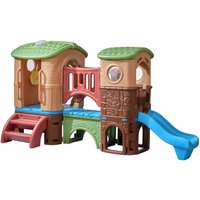 Step2 Clubhouse Climber Spielturm mit Rutsche Kunststoff Stelzenhaus / Kletterturm für Kinder - Braun von Step2