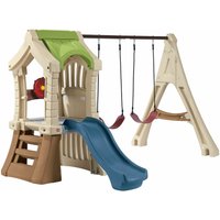 Play up Gym Set Spielturm mit Rutsche und Schaukel xxl Kunststoff Spielplatz / Spielgerät für Kinder - mehrfarbig - Step2 von Step2