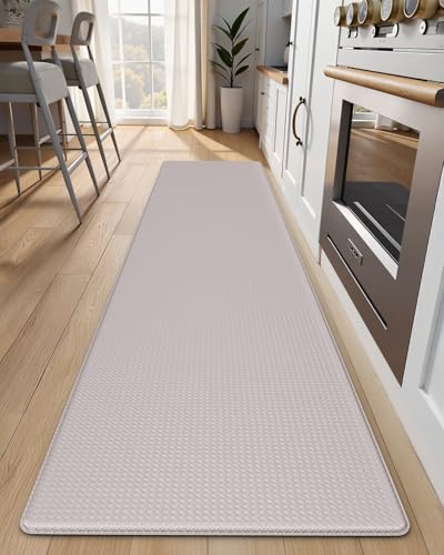 StepAura Küchenmatten für den Boden, 43,2 x 200,7 cm, Anti-Ermüdungs-Matten für Küchenboden, rutschfeste gepolsterte Teppiche zum Stehen, Elfenbeinfarben von StepAura