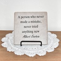 Person, Die Nie Einen Fehler Gemacht Hat, Etwas Versucht Hat Neue Fliese - Dekorative Spruch Albert Einstein Vinyl-Zeichen Ermutigung von StepOfFaithGifts