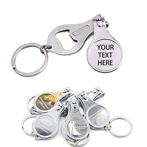 4-in-1-Multifunktions-Flaschenöffner, Nagelknipser, Hochzeitsbrauerei, personalisierbar, silberfarben, Multitool-Geschenke für Männer, 100 Stück von Stepdiy