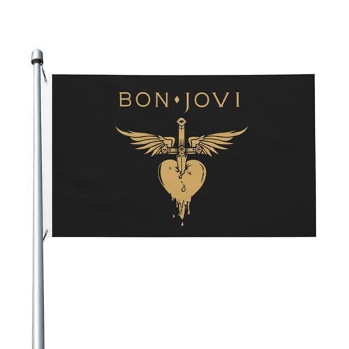 Jovi rock band Flags Personalised Flags Novelty Music logo Graphic Flag 3x5FT with Eyelets Classcal Band Design Concert Sign Music Band Banner von Stepgrais