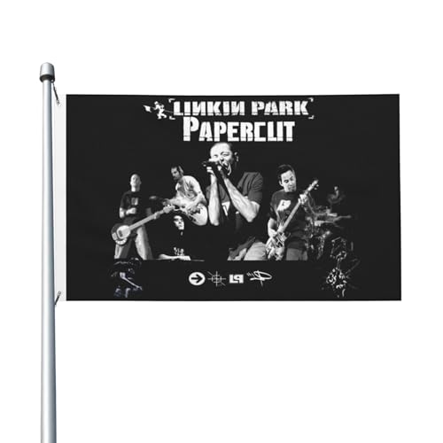 Lin-kin Rock *Park- Chester Singer Benning*ton Flag Hip-Hop-Flagge 3x5 Fuß mit Ösen Dekorative Gartenflagge für den Außenbereich Musikbanner für Gartenhaus-Heimdekoration von Stepgrais
