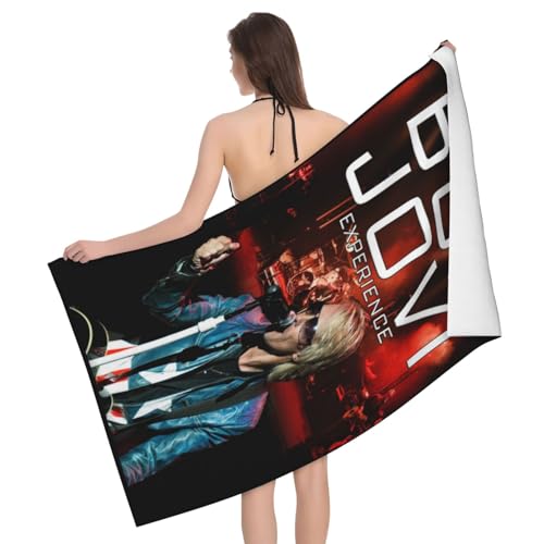 Stepgrais Bon Rock Band Jovi Badetuch Für Erwachsene Mikrofaser-Strandtuch Schnelltrocknendes Badetuch Leichtes Reisehandtuch Mit Tasche Für Fitnessstudio Camping Schwimmen Yoga 80 X 130 cm von Stepgrais