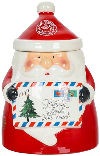 Stephanie Imports Keramik-Plätzchendose mit Weihnachtsmotiv (Holiday Calories Don't Count (Weihnachtsmann)) von Stephanie Imports