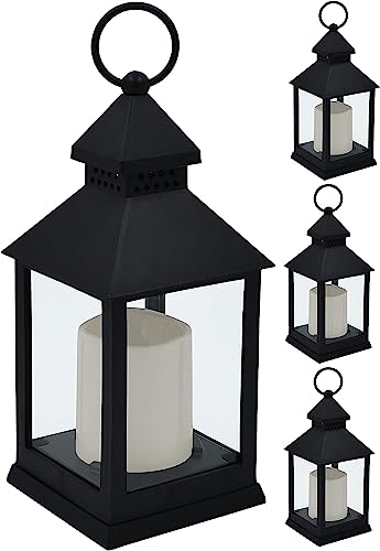 4x LED Laterne mit Kerze Windlicht Flammeneffekt Beleuchtung Outdoor geeignet Timerfunktion Batteriebetrieben Höhe 27cm schwarz 4x LED Laterne mit Kerze Windlicht Flammeneffekt Beleuchtung Outdoor geeignet Timerfunktion Batteriebetrieben Höhe 27cm schwarz von Stephans Möbelbörse