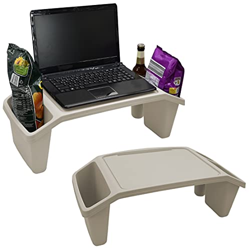 Betttablett Frühstückstablett Laptoptisch Tablett Serviertablett Tisch PC Ständer Bett Couch | pflegeleicht | Kunststoff | Beige von Stephans Möbelbörse