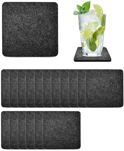 Hochwertige Filz-Untersetzer für Getränke - für Tisch und Bar als Untersetzer - Tischuntersetzer, Untersetzer für Glas und Gläser - 10cm - Rund oder Eckig - Extra dick (18er Pack, Quadratisch) von Stephans Möbelbörse