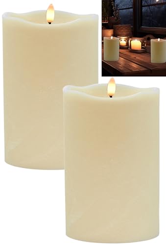 Stephans Möbelbörse 2x LED Echtwachskerze 10x15 cm mit Timer Kerze batteriebetrieben 3D Flackereffekt Echtwachs Adventskranz Kerzen LED Adventskerzen Stephans Möbelbörse 2x LED Echtwachskerze 10x15 cm mit Timer Kerze batteriebetrieben 3D Flackereffekt Echtwachs Adventskranz Kerzen LED Adventskerzen von Stephans Möbelbörse