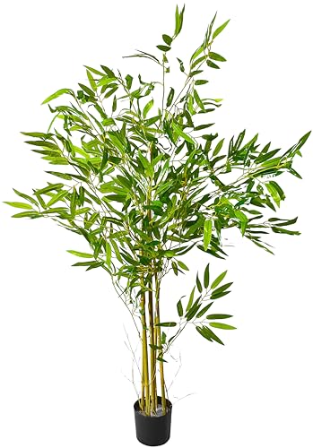 Stephans Möbelbörse Bambus Kunstpflanze im Blumentopf - 125 cm - Deko Pflanze Zimmerpflanze künstlich Kunstbaum von Stephans Möbelbörse