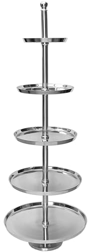 XXL Etagere - Höhe 170cm - 5-stöckig - Obstschale Obstkorb Gebäckschale Servier Ständer Obst Teller Deko Aluguss Silber Edel von Stephans Möbelbörse