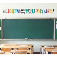 Abziehbild "Lesen Bringt Dich Überall Hin' | Klassenzimmer Vinyl Bibliothek Wandaufkleber Decor von StephenEdwardGraphic