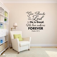 Dankbar Dem Herrn Wandtattoo | Bibel Vers Vinyl Zitat Christliche Dekoration Psalm 107, 1 Dankbar Dem Herrn Wandtattoo | Bibel Vers Vinyl Zitat Christliche Dekoration Psalm 107, 1 von StephenEdwardGraphic