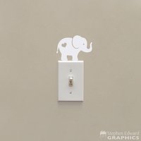 Elefant Lichtschalter Aufkleber Tierherz Decor von StephenEdwardGraphic